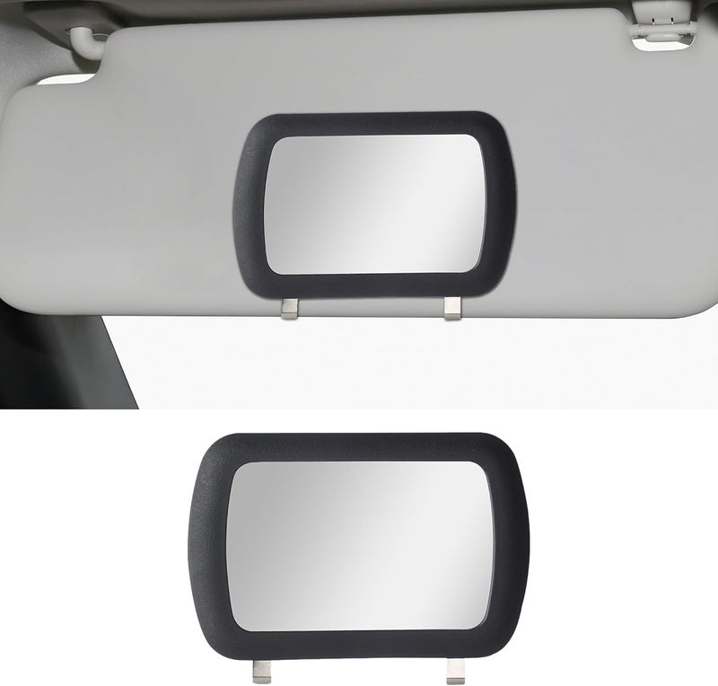 Tioollev Car Sun Visor Vanity Mirror, Clip-on Automotive Makeup Sun-Shading, Vehicle Sun Visor Cosmetic Vanity Mirror for Women Girls, Universal Interior Car Accessories (Black) (Black) - Image 1